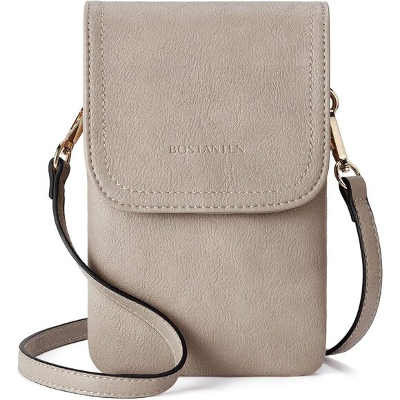 Handbags - Women Retro Grey Imported Vegan Leather Adjustable Strap Small Crossbody Bags